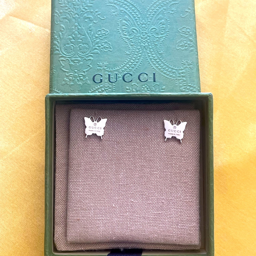 Brand New Authentic Gucci Silver Earrings With Full Inclusion
